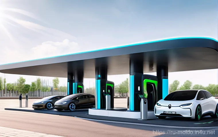 몰도바 전기차 인프라 - **Prompt:** "A picturesque, slightly remote rural road winding through the Moldovan countryside, per...