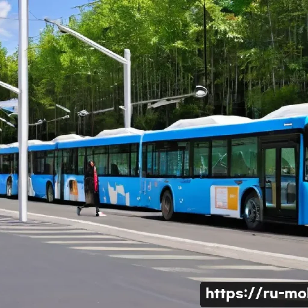 몰도바 대중교통 시스템 - A modern urban bus stop in Chisinau, Moldova, featuring sleek new buses equipped with air conditioni...