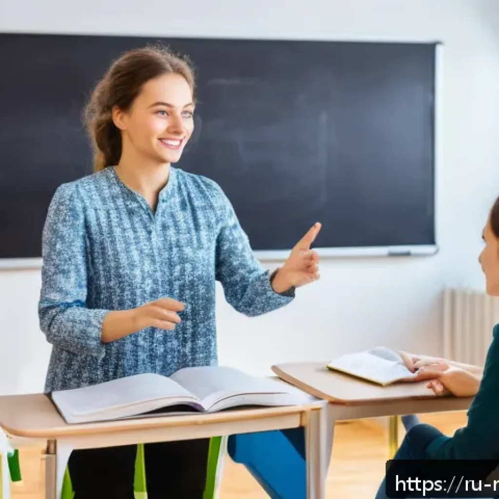 몰도바 어학연수 - A modern language school classroom in Moldova with a diverse group of adult students engaged in inte...